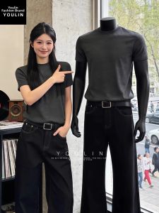YOULIN | Slim Fit Stretch Gray T-shirt