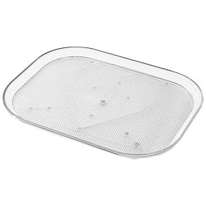 【New Arrival】 Household Fridge Organizer Tray Non-Skid Countertop Turntable Saving Space Rectangular Clear 360 Degree for Refrigerator