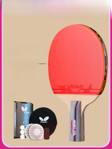 Butterfly Professional Ping Pong Racket Four Stars Single Handle Horizontal Grip Long Handle for Children Beginner TBC301