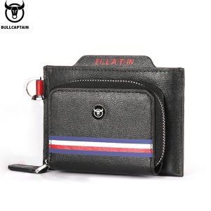 BULLCAPTAIN cowhide mens airpods set with Bluetooth earphones multifunctional business card holder change card bag