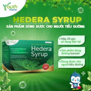 Siro Hedera Syrup Youth Pharma hỗ trợ giảm ho giảm đờm. Hộp 20 gói (5ml/gói)