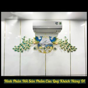 Đồng Hồ Treo Tường Trang Trí Decor - Mẫu Đồng Hồ Con Công Tranh Đính Hạt Pha Lê -BH 5 Năm-Chính HãngD1 Home - 20