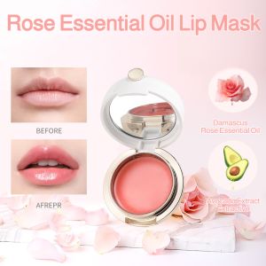 TREECHADA Rose Essential Oil Lip Mask Moisturizing Nourishing Lip Oil Night Care Hydrating