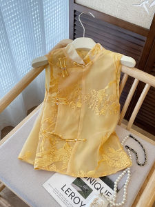 PAIBOLI | Elegant Chinese Style Womens Jacket 2025 New Summer High-End Feel Placket Stand Collar Vest Top Pure Color Commute Style