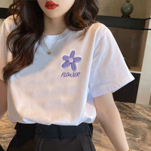 White Versatile Student Short Sleeve T-Shirt Womens Fashionable Korean Style Chic Top Summer New Arrival Simple Design