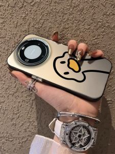 Simple Silver Full Cover Anti-Fall Huawei Mate70Pro Phone Case Dumb Duck Series Creative Personalized Protection Shell