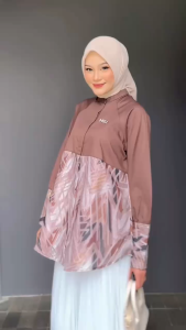 MDLY Baju kemeja blouse atasan wanita/Kemeja Kombinasi Bahan Katun/kemeja furing/Sylna Shirt by MDLY