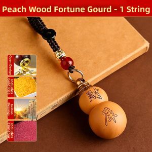 YISHUIGE | Chestnut Wood Gourd-shaped Charm 7 Lucky Rice Wealth Attraction Keychain