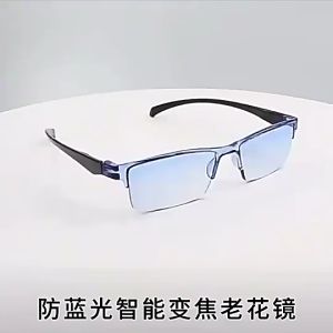 แว่นตาอ่านหนังสือป้องกันแสงสีฟ้าส์ใสหลากสีเหลี่ยมซูมอัจฉริยะเบาพิเศษแว่นสายตายาวสำหรับผู้ชายและผู้หญิง