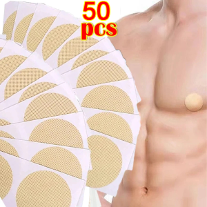 50Pcs Disposable Invisible Men Nipple Cover / Male Running Protect Nipples Chest Stickers