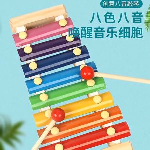 Đàn Gõ Xylophone 8 Thanh Màu 8 Nốt Nhạc - Đồ Chơi Âm Nhạc Bằng Gỗ Phát Triển Khả Năng Nghe Nhìn