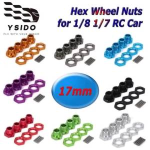Bộ Mâm Xe Nhôm YSIDO 4 Chiếc 17mm Kèm Đai Ốc Dành Cho Xe RC ARRMA 1/8 Typhon 6S BLX 1/7 Infraction Mojave 6S BLX Phụ Tùng Nâng Cấp Khung Gầm.