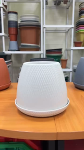 กระถางต้นไม้ Angel (กระถางนางฟ้า) พร้อมจานรอง ขนาด 8 นิ้ว 10 นิ้ว 12 นิ้ว 15 นิ้ว มีให้เลือก 4 สี