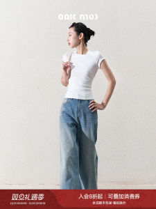 เสื้อยืดคอโปโลแขนสั้นทรงสลิมฟิต OAKMOO สำหรับผู้หญิง วัสดุ Acetate Lyocell เส้นใยโพลีเอสเตอร์ สไตล์เรียบง่าย