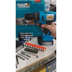 Bor Kayu Besi Cordless BENZ BZ-8105 10mm 24 Pcs 18Volt Bor Impact Drill 18V 8105 BZ