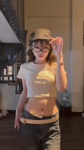 Áo croptop phối nơ DuyLinh áo thun nữ màu trắng ôm body tôn dáng vải cotton dày dặn co giãn DL40TN