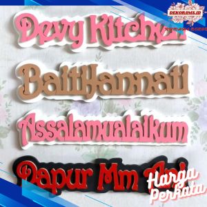 Hiasan Huruf Kayu Custom Nama Kayu Tulisan Salam Letter Custom