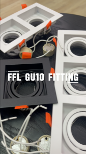 FFL GU10 FITTING 1/2/3 HEAD ROUND/SQUARE BLACK/WHITE HOLDER CASING FRAME EYEBALL DOWNLIGHT