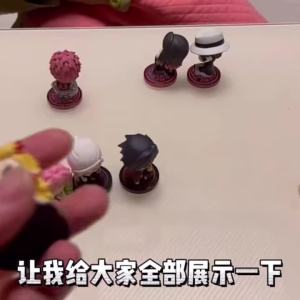 Bandai | Q Version Demon Slayer Figure Wholesale Mini Figurine 5cs 10Pcs 15Pcs Sets Kimetsu No Yaiba Small PVC Dolls Desktop Decoration