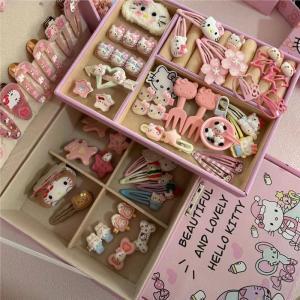 Fashionable Pink Hair Clips Set Cute Cartoon Combination Hair Accessories Japanese Style Forehead Clamp for Girls