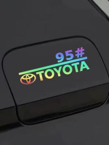 Car Fuel Tank Lid Sticker Laser Engraved Colorful Reflective Paper for Toyota Audi Nissan Gasoline Refueling Reminder