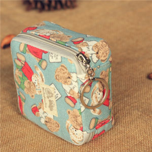 Adorable Cartoon Sanitary Napkin Storage Bag Small Convenient Cotton Holder for Girls Moon Events Pads and Tissues