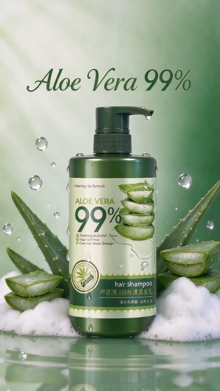 Aloe Vera Shampoo 800ml Anti Dandruff Moisturizing Gentle Daily for Dry Frizzy Hair Smooth Silky Family Size