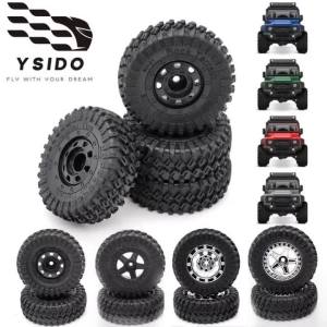 YESIDO MALAYSIA | 4PCS 1.3inch Beadlock Wheel Tyres Anti-slip Front Rear Tire Set for 1/18 TRX4-M Remote Control Crawler TRX4M Upgrade Accessories