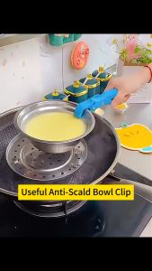 Anti-Scald Bowl Clip & Multi-Purpose Oven Tongs Clamp: Your Kitchen's New Best Friend