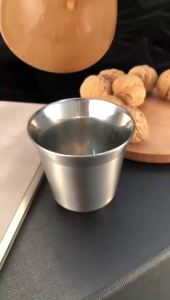 80ml/2.7oz 304 Stainless Steel Espresso Coffee Cup Portable Double Layer Office Milk Tea Drinks Mug Cup Mini Whisky Wine Glasses