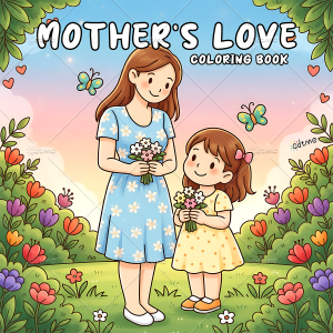MOTHERS LOVE Bold-easy Patterns Coloring Book for Adults Cute Drawing Book Perfect Gift for Party and Birthday ﻿