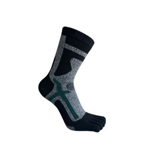 Thick Sport Five Finger Socks Man Cotton Geometry Sweat-Absorbing Damping Towel Bottom Terry Bike Outdoor Basketball Toe Socks