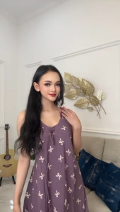 Daster Yukensi Raya Motif Printing Batik Sakura Pekalongan Baju Dress Piyama Rayon Panjang Wanita Tidur Dewasa Remaja Bumil Busui