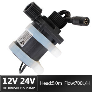 DC 12V 24V IP68 Silent 4 Points Threaded Water Heater Shower Floor Heating Booster Pump US Plug Brushless Solar Motor Water Pump