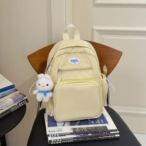 กระเป๋าเป้สะพายหลังใส่โน้ตบุ๊กความจุขนาดใหญ่สำหรับนักเรียนมัธยมปลาย กระเป๋าสะพายไหล่แบบสองข้างสำหรับผู้หญิง กระเป๋าเป้สะพายหลังสไตล์นักศึกษา