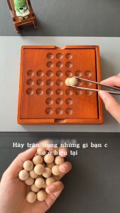 Bộ Cờ Kong Ming Trò Chơi Thử Thách IQ Trí Tuệ Bằng Gỗ Tự Nhiên 14 Cm