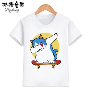 Bandai | Husky Dog Childrens T-shirt Short-Sleeved Polyester Fabric Summer Fashion for Boys And Girls Cats And Dogs Theme