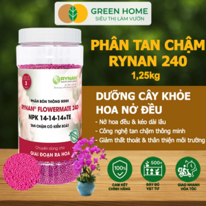 Phân Tan Chậm GreenHome Rynan 240 Hũ 125kg Dùng Cho Hoa Hồng Ra Hoa Đều Và Màu Sắc Rực Rỡ
