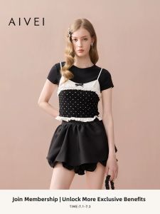 AIVEI | Layered Lace Bow Decorative Summer Sweet Camisole