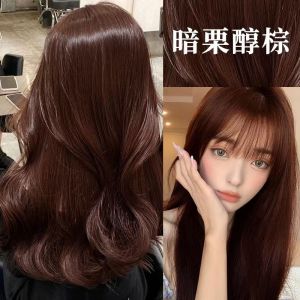 Natural Dark Chestnut Brown Hair Dye Student Popular Color Semi-Permanent Plant-Based Hair Coloring Agent for Hair Care