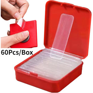 60pcs/box Clear Removable Double Sided Self Adhesive Tape For Balloon Couplet Waterproof Reusable Strong Adhesive Wall Tape Strips
