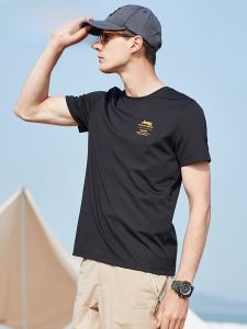 Jeep | Jeep Mens Short Sleeve T-Shirt Breathable Cotton Casual Round Neck Outdoor Loose Fit Spring Summer City Outdoor Style