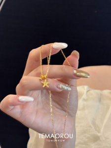 Blinding Ice Breaker Gold Necklace Womens Non-Fading Small Starfish Pendant Sweater Chain Accessory Classic Style Cat Soft Brand