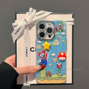 Creative Cartoon Mario Level up Phone Case for iPhone 16 pro Max Apple 17 15 pro Max Childhood Memories 14 plus Womens Model IP13