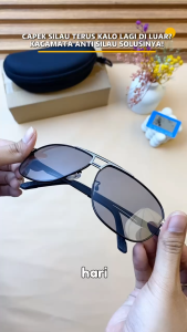 SNEAKERSSHOP17 Kacamata Gaya Pria Atarashi Aviator Lensa Polaris Photochromic Anti Silau