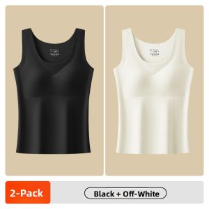 Miiow | Warm Fleece Vest Womens 2024 New Autumn Winter Double-sided Brushed Underwear Close-fit Base Layer Top With Chest Pad
