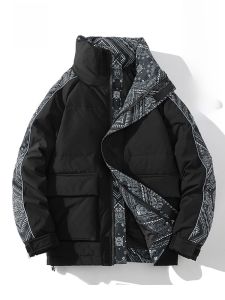 ROMON | Loose Fit Thickened White Duck Down Puffer Jacket For Men Romon Brand Stand Collar Fashionable Warm Outerwear Autumn Winter