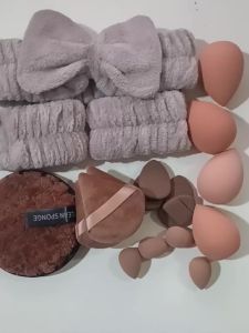 20Pcs Cosmetic Puff Makeup Sponge Foundation Sponges Puff Wash Face Headband Wristband Make up Accessories