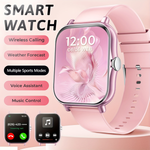 G.LWear New Womens Smart Watch Bluetooth Call Fitness Tracker Heart Rate Monitor Alarm Clock Outdoor Sports Mens Smartwatch