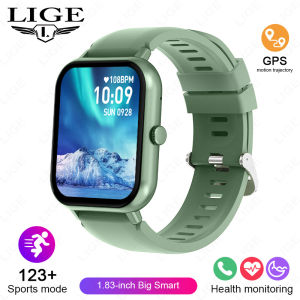 LIGE 1.83” HD Screen Bluetooth Call Pedometer IP67 Waterproof Smart Watch 100+ Sports Modes Sleep Monitoring Smartwatch Men Lady